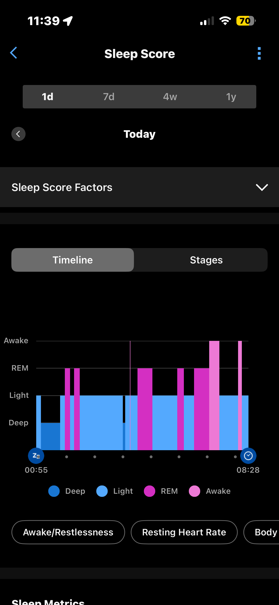 Garmin sleep score